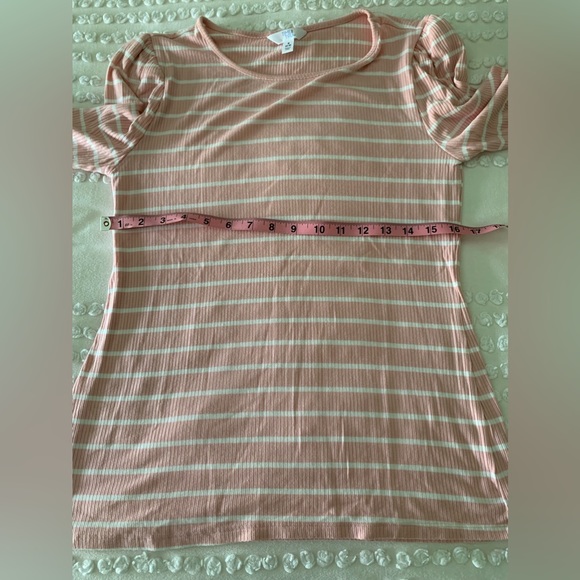 Pink & White Stripe Time & Tru Layering Long Sleeve Tee Size Small BNWOT - Picture 4 of 6